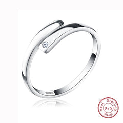 Effie Queen New Arrived Trendy Lover's Ring Genuine 925 Silver Adjustable Finger Rings For Women And Men BR22