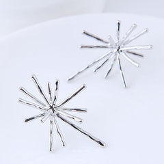 Fashion Exaggerated Sun Flower Stud Earring Minimalism Geometric Jewelry Accessories For Women High Quality