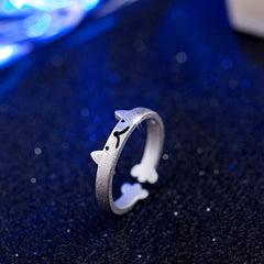 Lovely Cat Ear Paw Print Open Design Band Ring Cute Adjustable Cat Finger Ring Nonallergic Jewelry Gift For Women Girls