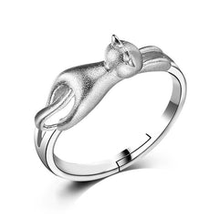 Lovely Cat Ear Paw Print Open Design Band Ring Cute Adjustable Cat Finger Ring Nonallergic Jewelry Gift For Women Girls
