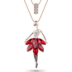 Bonsny Statement Maxi Alloy Enamel Dance BALLET Girl Fairy Angel  Necklace Chain Pendant 2017 Fashion New Enamel Jewelry Women