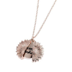 Sunflower Open Locket Sweater Chain Necklace Fashion You are my Sunshine Pendant Necklace Gift Jewelry for Women Girls