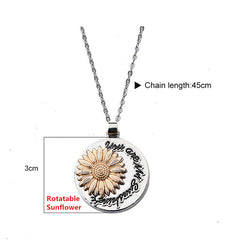 Sunflower Open Locket Sweater Chain Necklace Fashion You are my Sunshine Pendant Necklace Gift Jewelry for Women Girls