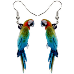 Bonsny Acrylic Flying Voilet Sabrewing Hummingbird Bird Earrings Big Long Dangle Drop Fashion Animal Jewelry For Women Girls Kid