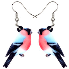 Bonsny Acrylic Flying Voilet Sabrewing Hummingbird Bird Earrings Big Long Dangle Drop Fashion Animal Jewelry For Women Girls Kid
