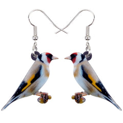 Bonsny Acrylic Flying Voilet Sabrewing Hummingbird Bird Earrings Big Long Dangle Drop Fashion Animal Jewelry For Women Girls Kid