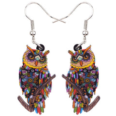 Bonsny Acrylic Flying Voilet Sabrewing Hummingbird Bird Earrings Big Long Dangle Drop Fashion Animal Jewelry For Women Girls Kid