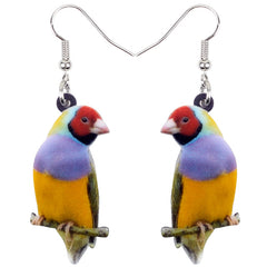 Bonsny Acrylic Flying Voilet Sabrewing Hummingbird Bird Earrings Big Long Dangle Drop Fashion Animal Jewelry For Women Girls Kid