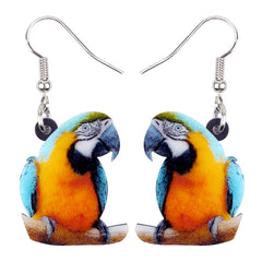 Bonsny Acrylic Flying Voilet Sabrewing Hummingbird Bird Earrings Big Long Dangle Drop Fashion Animal Jewelry For Women Girls Kid