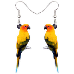 Bonsny Acrylic Flying Voilet Sabrewing Hummingbird Bird Earrings Big Long Dangle Drop Fashion Animal Jewelry For Women Girls Kid
