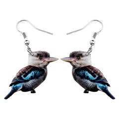 Bonsny Acrylic Flying Voilet Sabrewing Hummingbird Bird Earrings Big Long Dangle Drop Fashion Animal Jewelry For Women Girls Kid