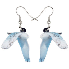Bonsny Acrylic Flying Voilet Sabrewing Hummingbird Bird Earrings Big Long Dangle Drop Fashion Animal Jewelry For Women Girls Kid