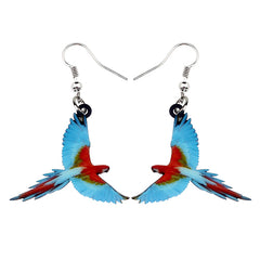 Bonsny Acrylic Flying Voilet Sabrewing Hummingbird Bird Earrings Big Long Dangle Drop Fashion Animal Jewelry For Women Girls Kid