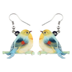 Bonsny Acrylic Flying Voilet Sabrewing Hummingbird Bird Earrings Big Long Dangle Drop Fashion Animal Jewelry For Women Girls Kid