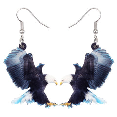 Bonsny Acrylic Flying Voilet Sabrewing Hummingbird Bird Earrings Big Long Dangle Drop Fashion Animal Jewelry For Women Girls Kid