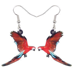 Bonsny Acrylic Flying Voilet Sabrewing Hummingbird Bird Earrings Big Long Dangle Drop Fashion Animal Jewelry For Women Girls Kid