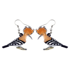 Bonsny Acrylic Flying Voilet Sabrewing Hummingbird Bird Earrings Big Long Dangle Drop Fashion Animal Jewelry For Women Girls Kid