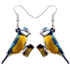 Bonsny Acrylic Flying Voilet Sabrewing Hummingbird Bird Earrings Big Long Dangle Drop Fashion Animal Jewelry For Women Girls Kid