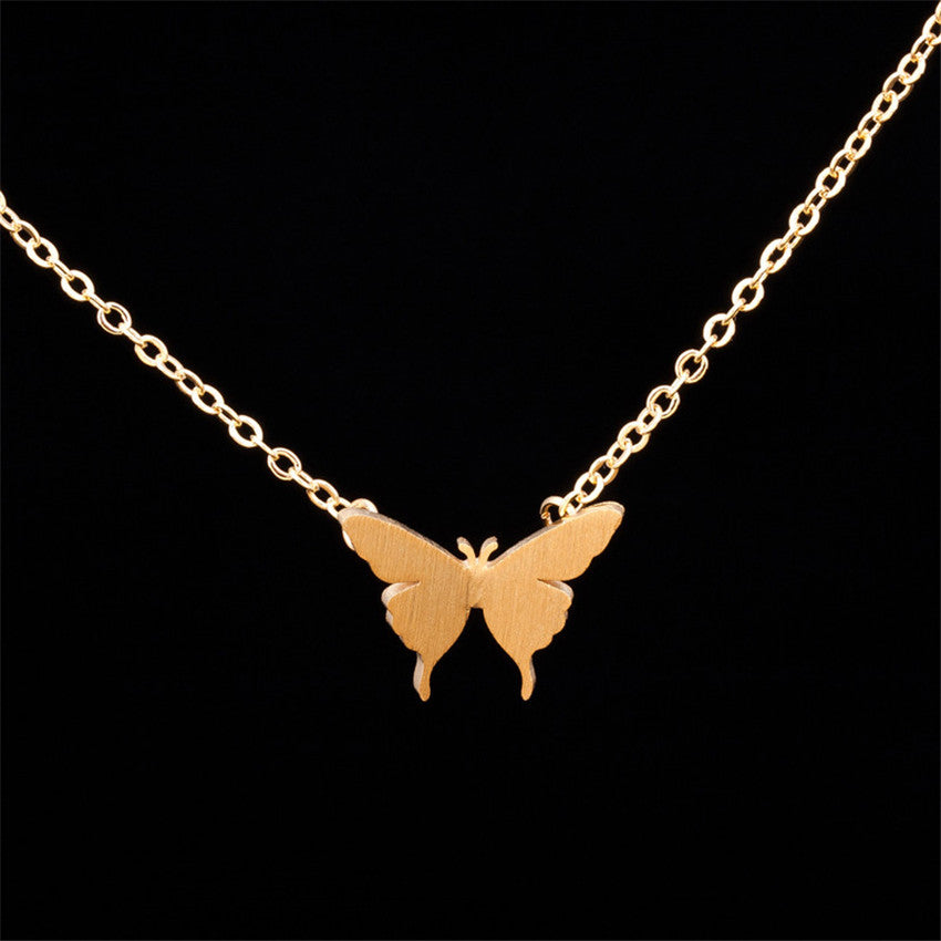 Dainty Butterfly Charm Necklaces For Women Animal jewelry Stainless Steel Chain Necklace Choker Children Gifts Bijoux Femme Bff