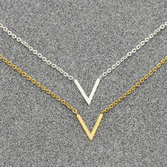 Simple V Necklaces Charm Women's Fashion Jewelry Stainless Steel Ketting Choker Friendship Gifts 2018 Collier Femme Bijoux