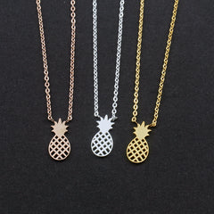 Pineapple Charm Necklaces Women's Fashion Jewelry Accessories Smooth Shine Stainless Steel Chain Chain In Rose Gold Bijoux Femme