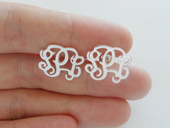 CAVSUAT Delicate Custom Initials Monogram Earring Stainless Steel Personalized Name Jewelry Women Bridesmaid 3 Letters Brincos