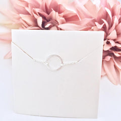 Dainty Small Eternity Karma Necklace Friendship Gift Simple Round Circle Charm Choker Necklace Pendant Graduation Jewelry Women