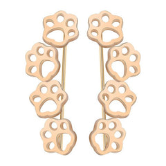 Todorova Cute Paw Trail Cat and Dog Footprints Stud Earrings for Women Ear Climbers Ear Crawlers Earrings Female Jewelry