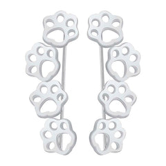 Todorova Cute Paw Trail Cat and Dog Footprints Stud Earrings for Women Ear Climbers Ear Crawlers Earrings Female Jewelry