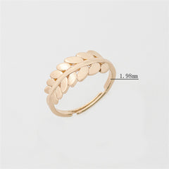 V Attract Fashion Leaf Statement Wedding Rings for Women Boho Jewelry Rose Gold Anel Bijoux Femme  copper  Ring