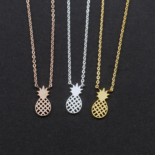Pineapple Charm Necklaces Women's Fashion Jewelry Accessories Smooth Shine Stainless Steel Chain Chain In Rose Gold Bijoux Femme