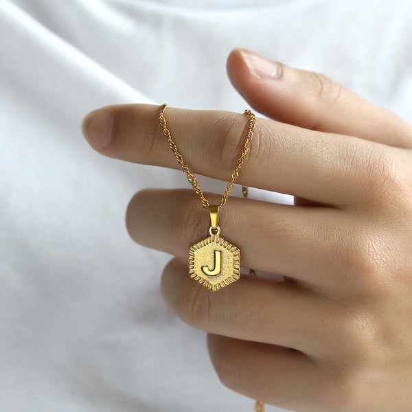 A-Z Letter Necklace Stainless Steel Gold Chain Initial Pendant Necklaces For Women Alphabet Choker Necklace Boho Jewelry Gift