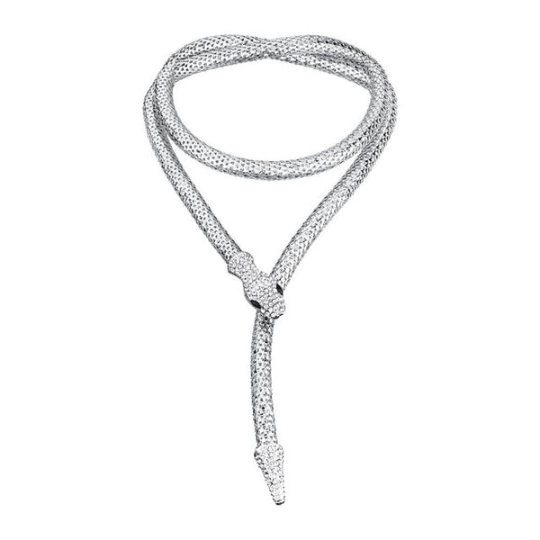 Aesthetic Snake Necklace Choker Women чокер Collier Femme Statement Crystal Iced Out Chain Jewelry Prom Gold Gothic браслет Kpop
