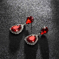 Luxurious Big Rhinestone Earrings Charm Black Zircon Water Drop 6 Colors Crystal Earrings Women Jewelry Gift Wedding Dress