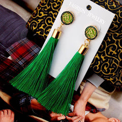 Retro Bohemian Long Tassel Drop Earring Silk Dangle Earrings Hollow Flower Jewelry Crystal Rose Women Wedding 2020 Fashion