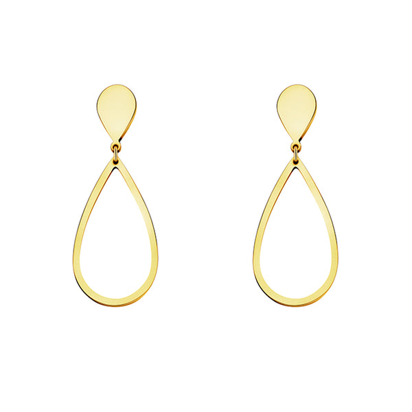 Boucle D'oreille Femme 2017 Stainless Steel Big Hoop Charm Waterdrop Teardrop Drop Earrings Bohemian Gold Color Bijoux Mom Gifts