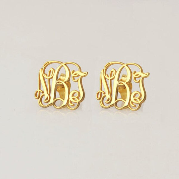 CAVSUAT Delicate Custom Initials Monogram Earring Stainless Steel Personalized Name Jewelry Women Bridesmaid 3 Letters Brincos