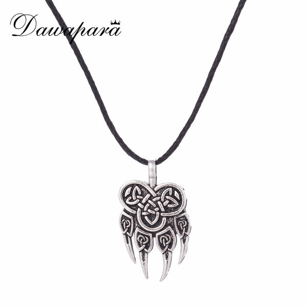 Dawapara Paw Talisman Amulet Viking Jewelry Slavic Pendant Necklace Veles God Symbol Warding Bear  Men Religious Charms Necklace